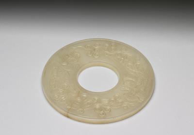 图片[3]-Jade Bi disc with phoenix pattern, Yuan to Ming dynasties, 1271-1644-China Archive